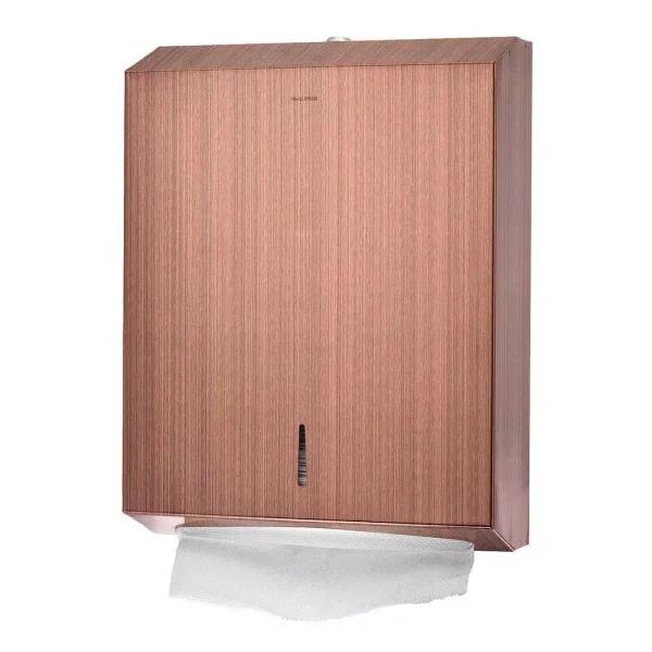 Alpine Industries Rose Gold Stainless Steel C-Fold and Multi-Fold Paper Towel Dispenser