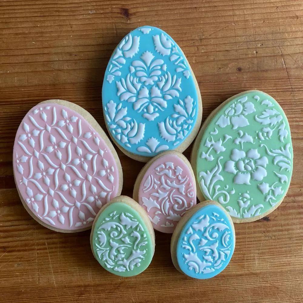 Designer Stencils Ornamental Egg Cookie Stencil Bundle - 4 Decorative Patterns