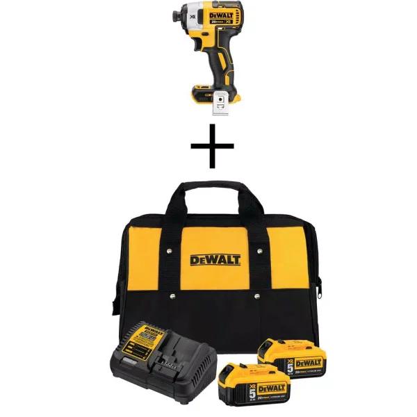 DEWALT 20V MAX XR Brushless 3-Speed 1/4 in. Impact Driver Kit with (2) 5.0 Ah Batteries and Charger