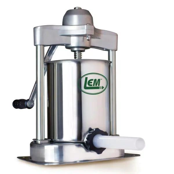 LEM Mighty Bite 15 lbs. Stainless Steel Vertical Sausage Stuffer with Hardened Steel Gears