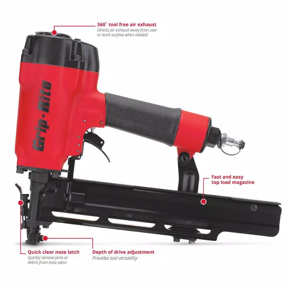 Grip-Rite 16-Gauge 2 in. Medium Crown Air Stapler with EZ-CLEAR Nose
