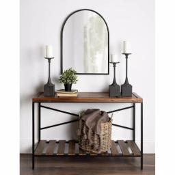 Kate and Laurel Bedrick Black Wood and Metal Candle Holder Set of 3, Modern Farmhouse Pedestal Style thumbnail 6
