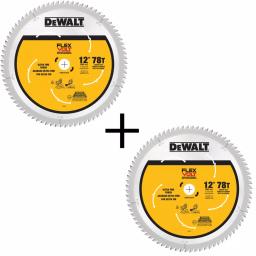 DEWALT FLEXVOLT 12 in. 78-Teeth Carbide-Tipped Miter Saw Blade (2-Pack) thumbnail 1