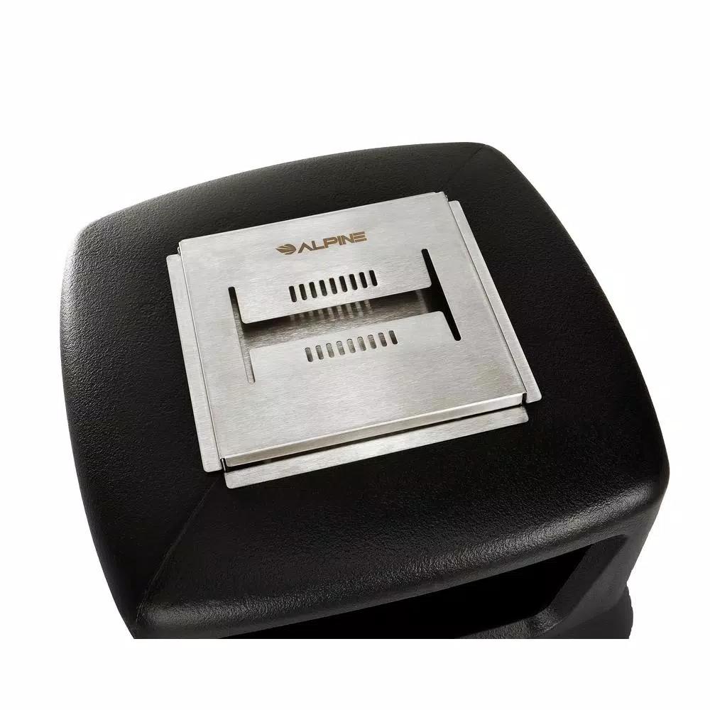 Alpine Industries 16 Gal. Black Commercial Trash Can with Dome Ashtray Lid
