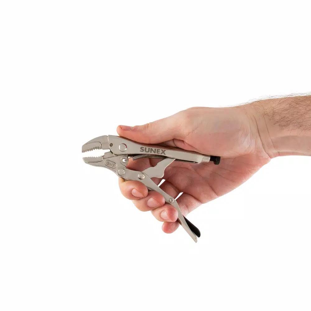 SUNEX TOOLS Sunex 4-Piece Locking Pliers Set - Curved, Long Nose, and Straight Jaw