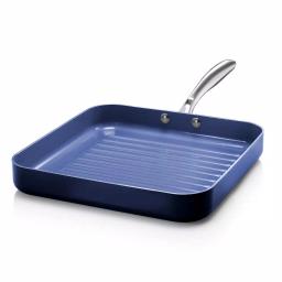 GRANITESTONE Granite Stone Classic Blue 10.5 in. Diamond-Infused Nonstick Aluminum Square Grill Pan thumbnail 1