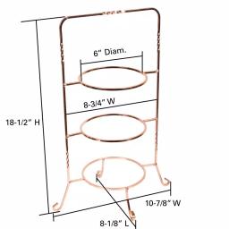 Creative Home 3-Tier Copper Plated Cake Stand & Dessert Display Rack, Handcrafted Iron Tiered Serving Tray thumbnail 3