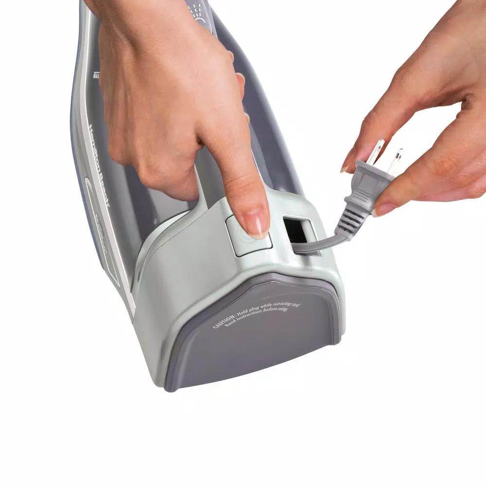 Hamilton Beach Durathon Non-Stick Steam Iron with Retractable Cord, 1700W, Silver