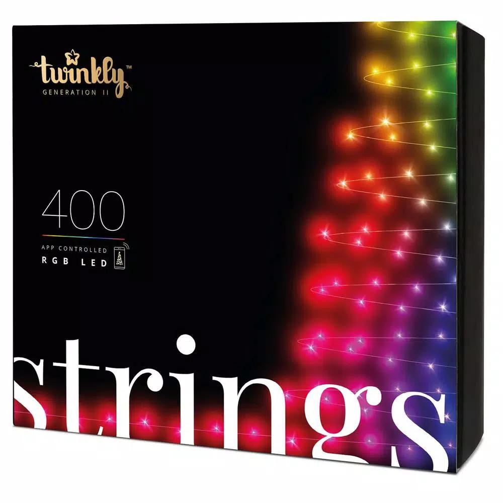Unbranded Twinkly RGB Generation II Smart LED String Lights, 400 Multi-Color LEDs, Bluetooth & Wi-Fi