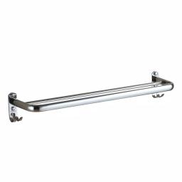 Unbranded 23.5 in. Stainless Steel Towel Rail with 2 Hooks, Chrome Polished Bathroom Towel Rack thumbnail 1