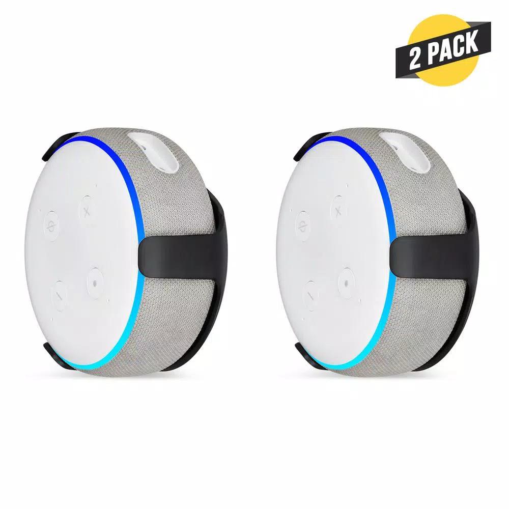 Wasserstein Wall Mount for Echo Dot (3rd Gen) - Black (2-Pack)