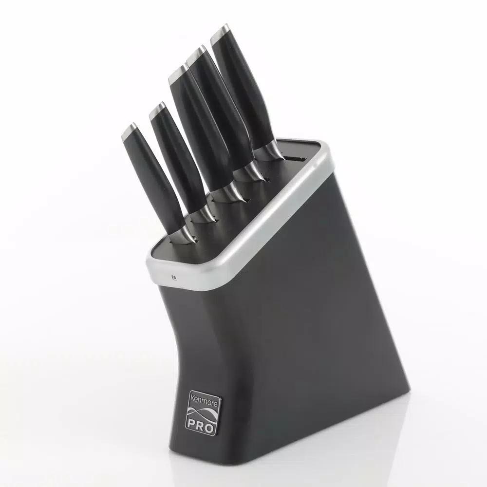Unbranded Kenmore Pro Truman 6-Piece High Carbon Stainless Steel Cutlery Knife Set with Wood Block