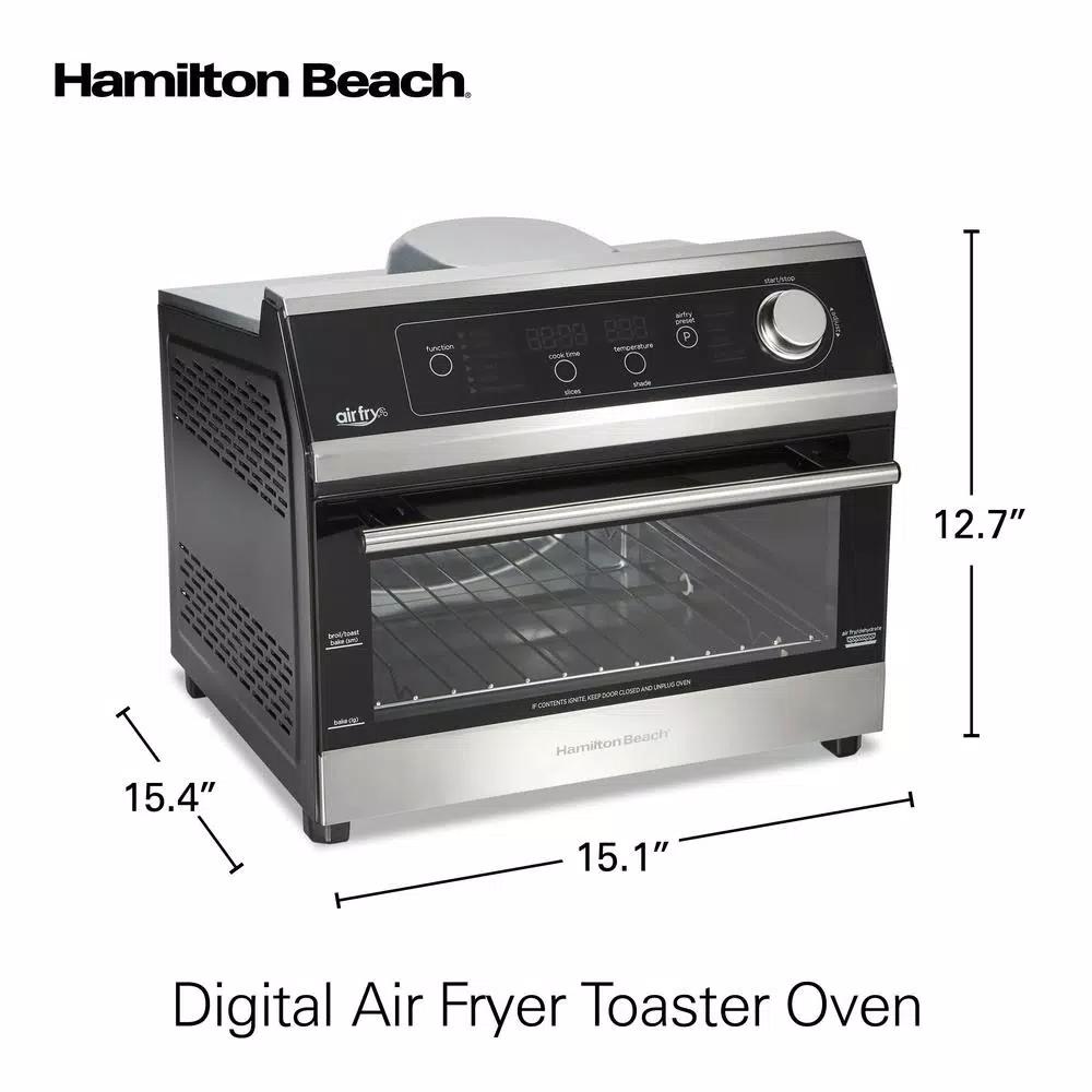 Hamilton Beach 1800W Digital Air Fryer Toaster Oven, 6-Slice, Black