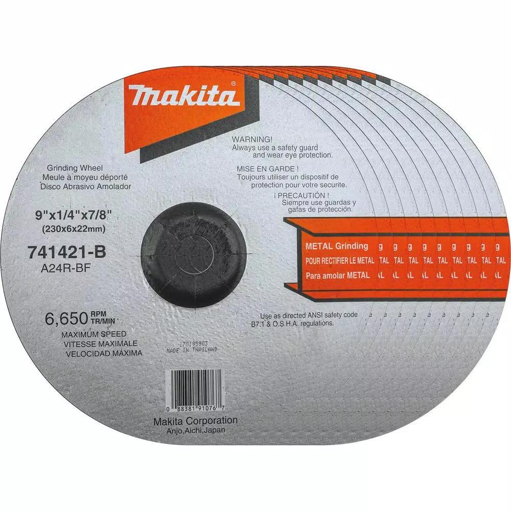 Makita 18V X2 LXT (36V) 9 in. Brushless Paddle Switch Angle Grinder Kit with 5.0 Ah Batteries & Grinding Wheels