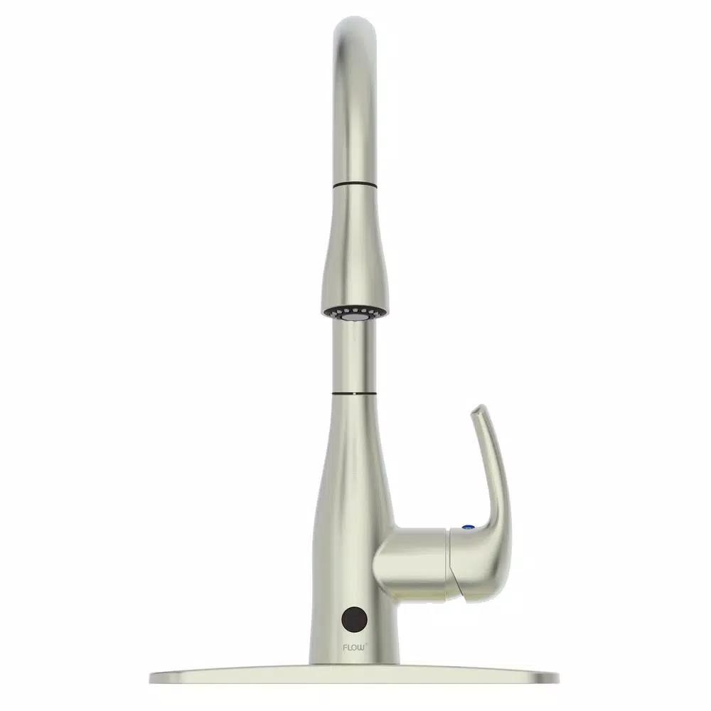 Flow Series Motion Activated Single-Handle Pull-Down Kitchen Faucet, Brushed Nickel