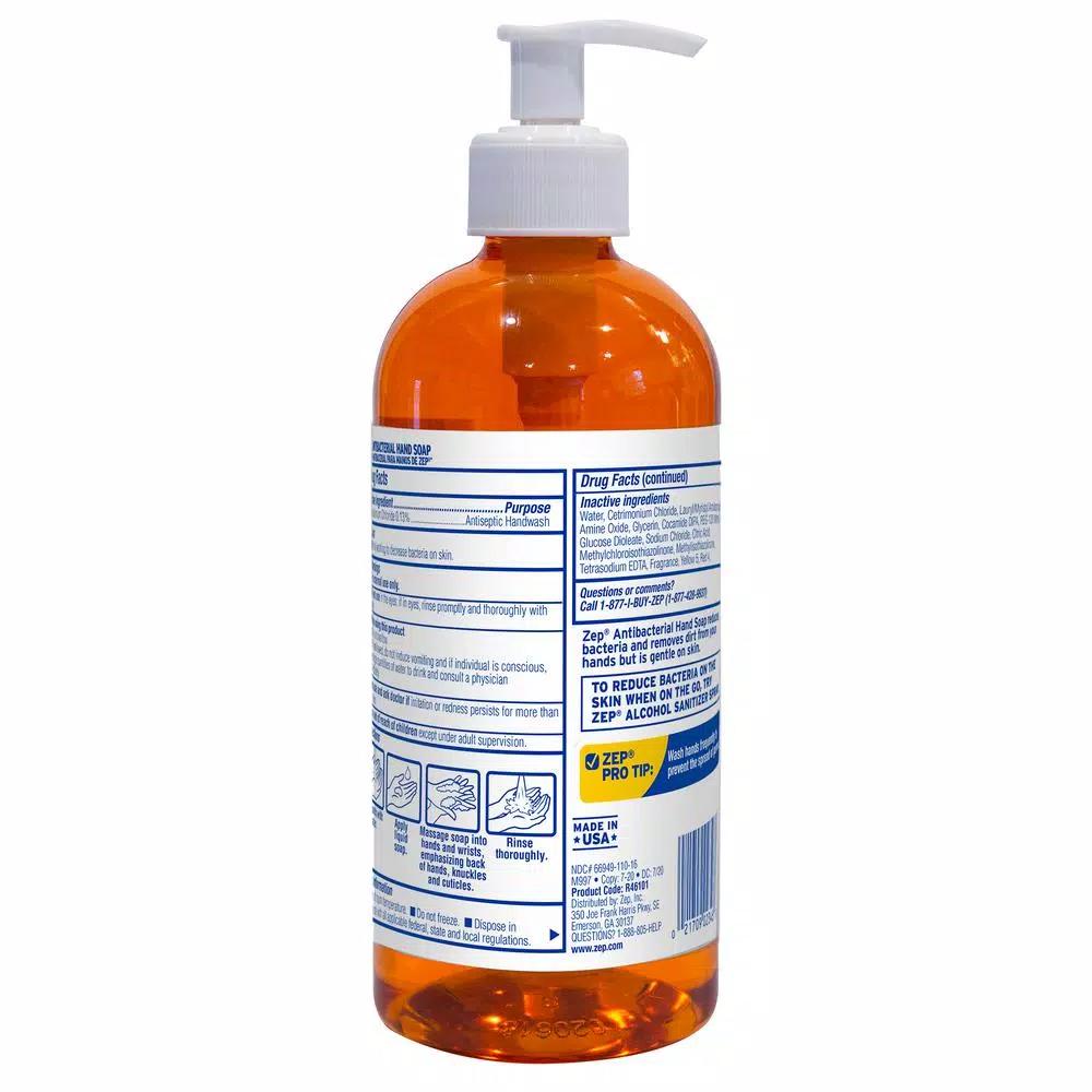 ZEP Antibacterial Hand Soap, 16.9 oz, Red Gel