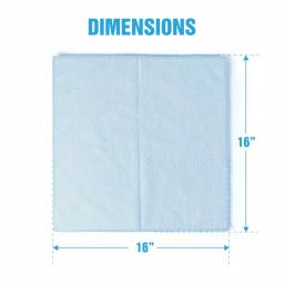 Zwipes Microfiber Glass Cleaning Cloths, 16 x 16 in., Blue (12-Pack) thumbnail 3