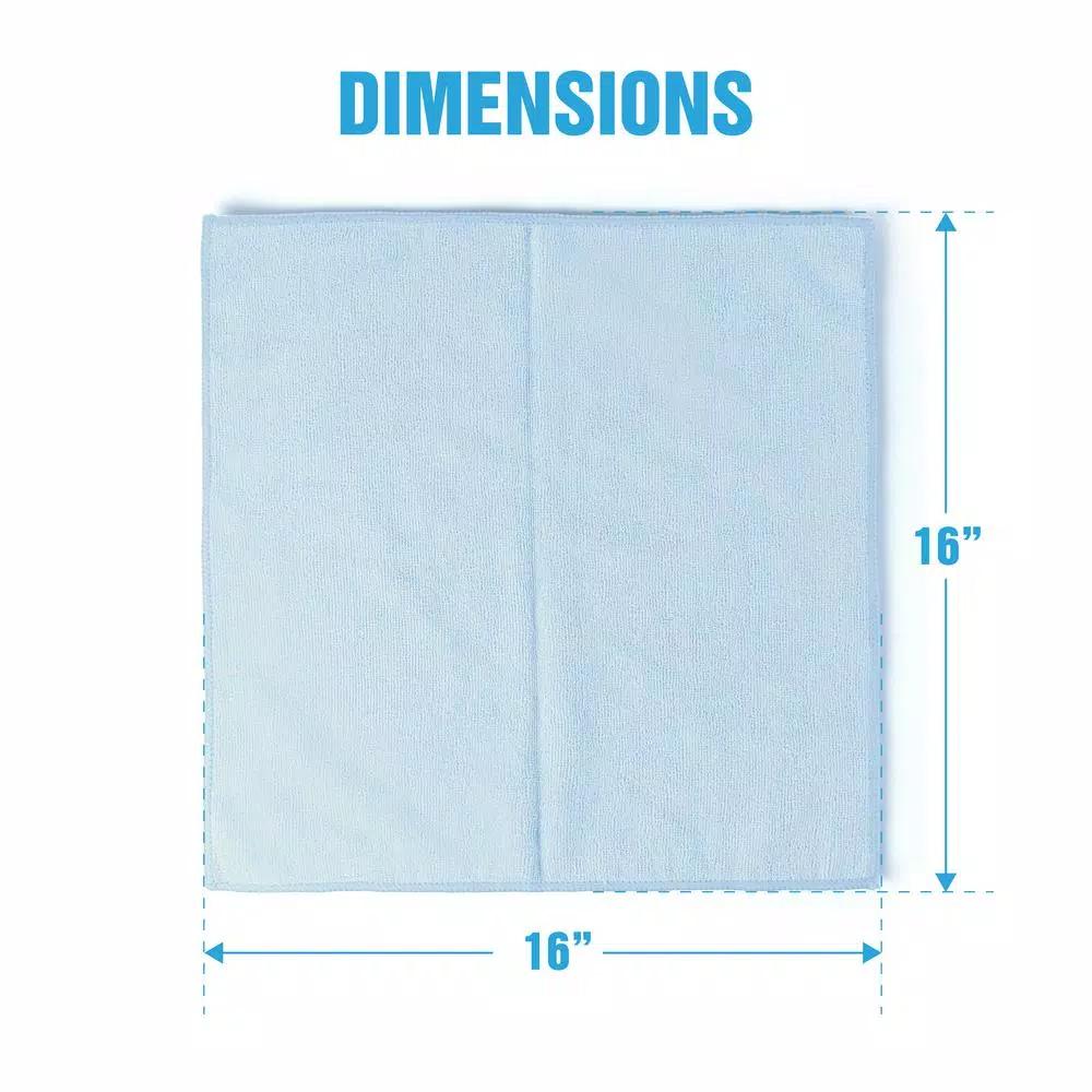 Zwipes Microfiber Glass Cleaning Cloths, 16 x 16 in., Blue (12-Pack)