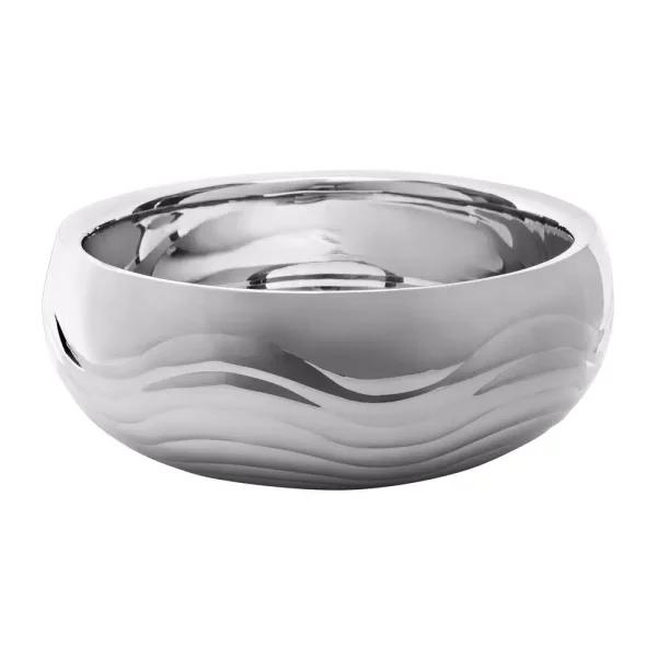 Elegance 11 in. Stainless Steel Double Wall Ripple Design Serving Bowl