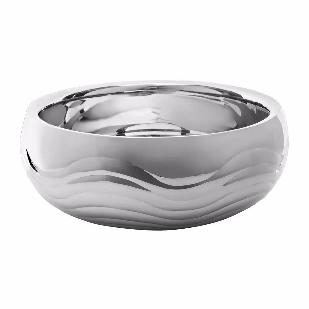 Elegance 11 in. Stainless Steel Double Wall Ripple Design Serving Bowl