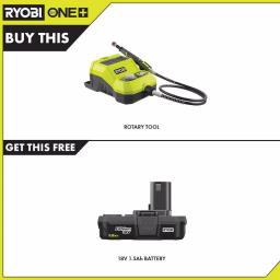 RYOBI 18V ONE+ Cordless Rotary Tool Kit with 1.5 Ah Battery and 33 Accessories thumbnail 2