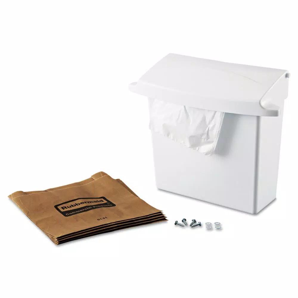 Rubbermaid Commercial Products Rubbermaid White Sanitary Napkin Receptacle with Rigid Liner