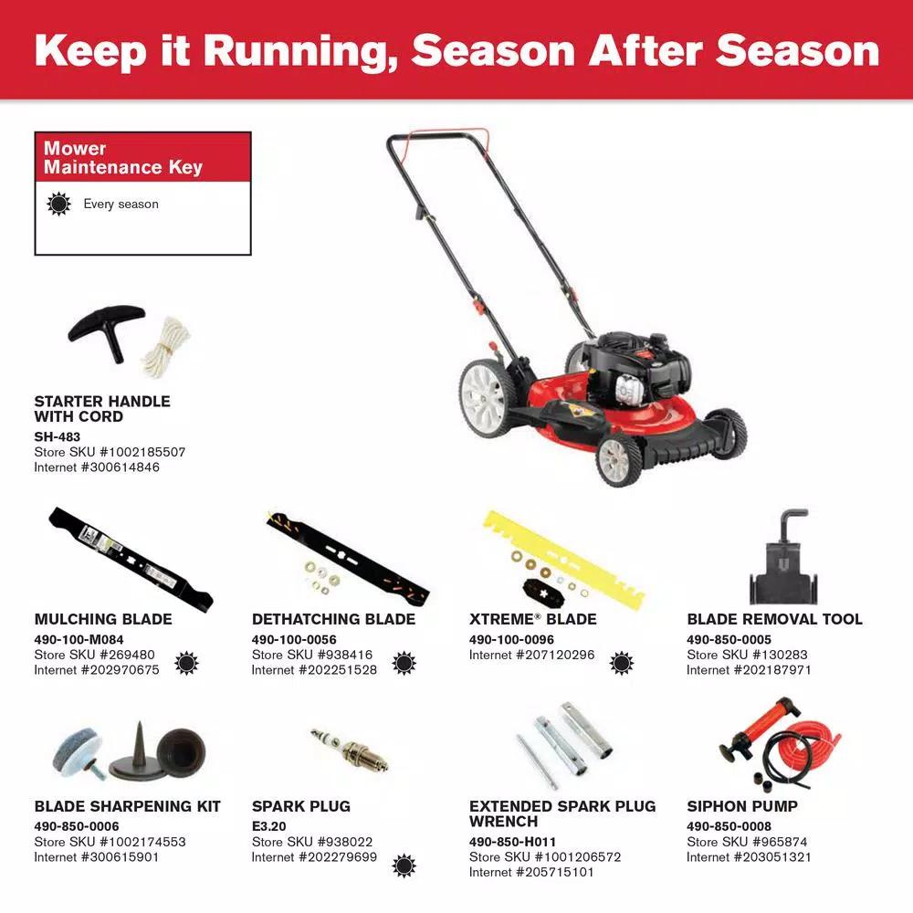 Troy-Bilt TB100 21 in. 140cc Briggs & Stratton Gas Push Lawn Mower with TriAction Cutting System