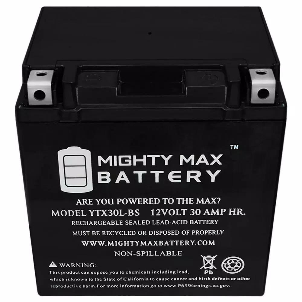 MIGHTY MAX BATTERY YTX30L-BS 12V 30Ah 385 CCA AGM Sealed Lead Acid Powersport Battery
