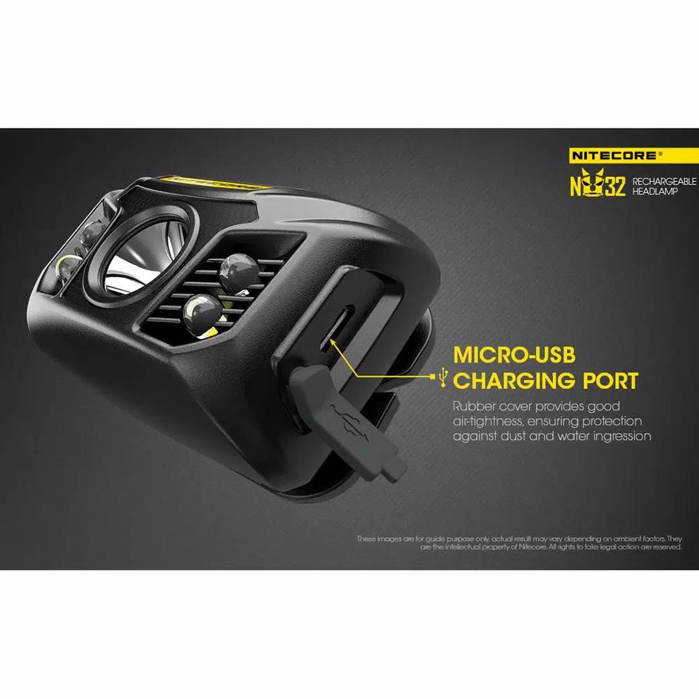 NITECORE NU32 USB Rechargeable LED Headlamp, 550 Lumens, Red Light & High CRI Auxiliary LEDs