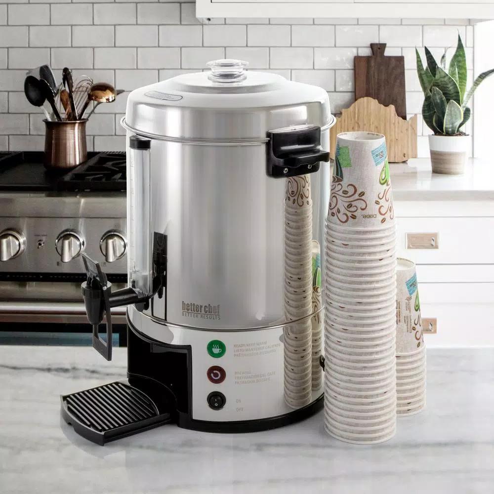 Better Chef 100-Cup Stainless Steel Electric Coffee Urn Server, 1600W