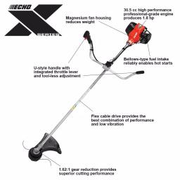 ECHO SRM-3020U X Series 30.5 cc Gas 2-Stroke U-Handle Brush Cutter thumbnail 2