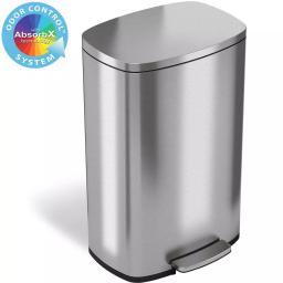 iTouchless SoftStep 13.2 Gal. Stainless Steel Step Trash Can with Odor Filter and Inner Bucket thumbnail 1