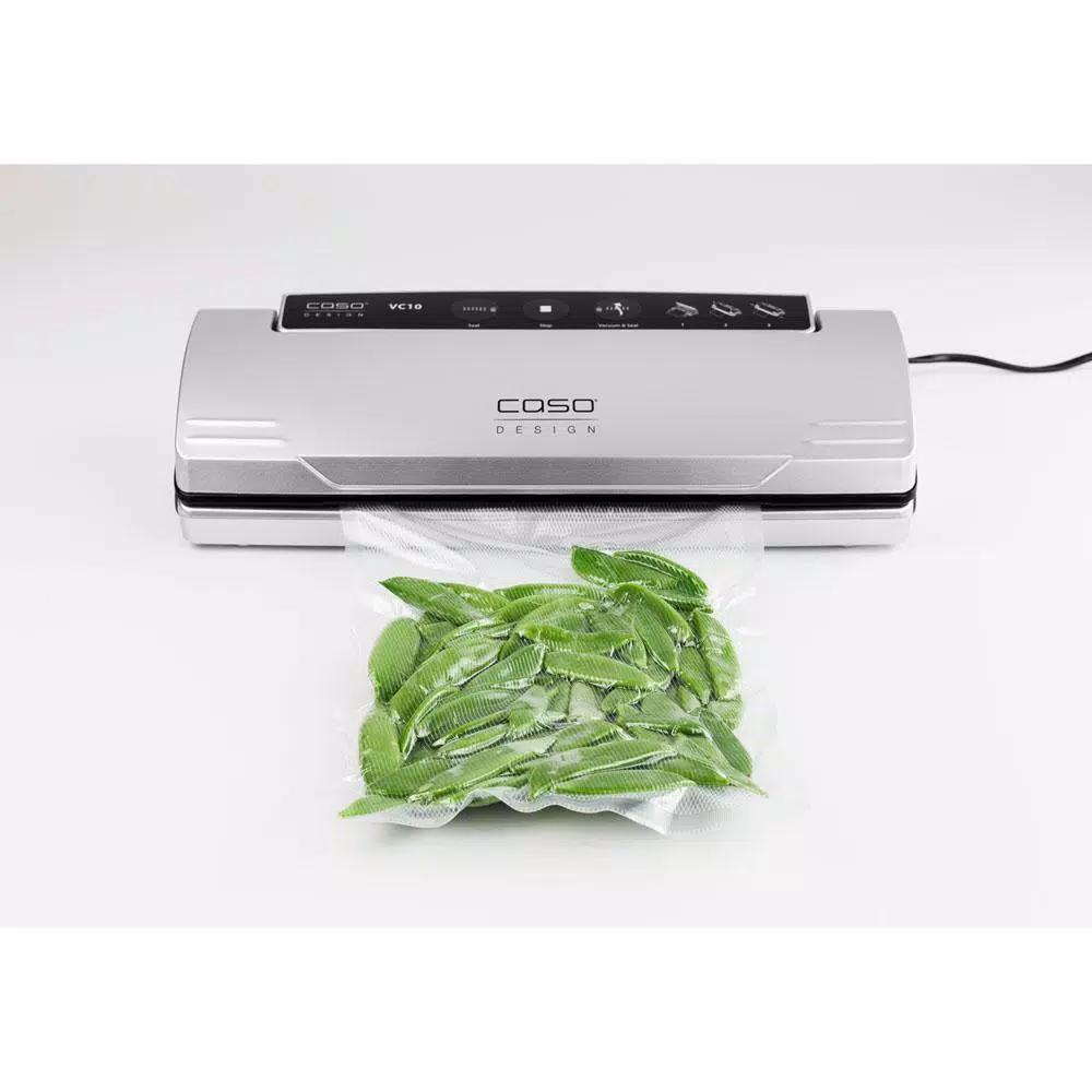 Caso VC 10 Stainless Steel Food Vacuum Sealer with Food Management App and 2 Vacuum Rolls