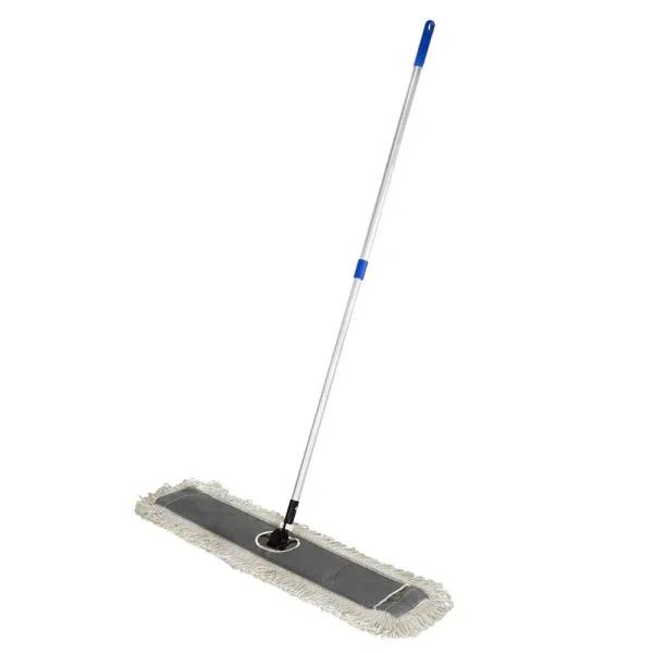 Alpine Industries 48 in. Cotton Dust Mop Set with 60 in. Telescopic Iron Handle
