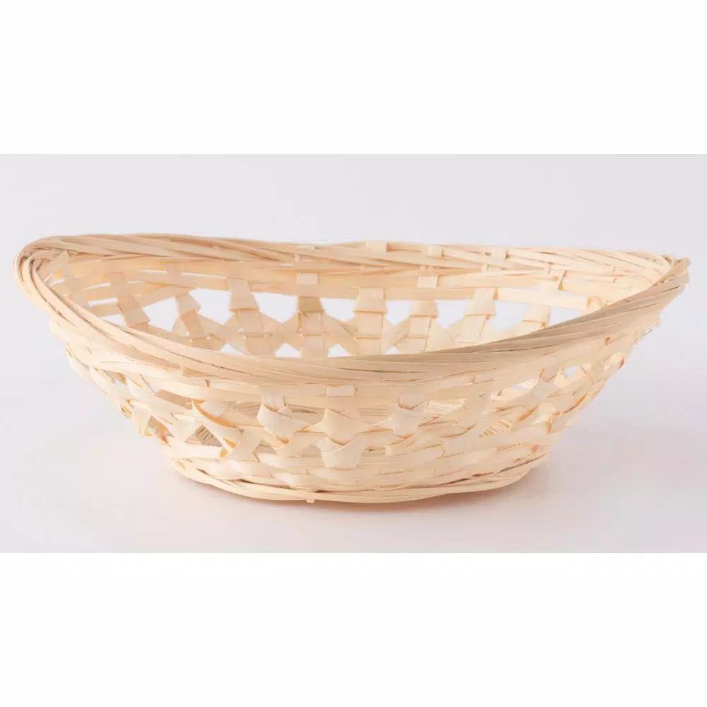 Vintiquewise Natural Bamboo Oval Storage Baskets and Bread Serving Trays, Set of 5