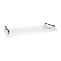 3R Studios Classic Distressed Wood Decorative Tray with Metal Handles, Rectangle thumbnail 2