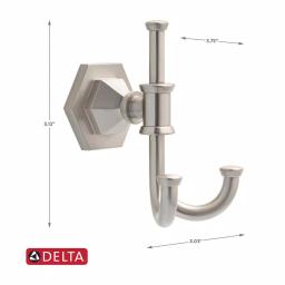 Delta Grandover Towel Hook in SpotShield Brushed Nickel thumbnail 6