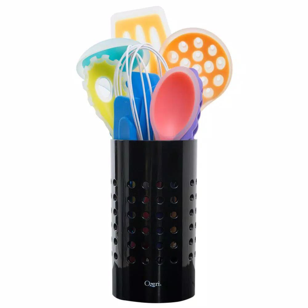 Ozeri 11-Piece All-In-One Silicone Kitchen Utensil Set with Utensil Holder, Multicolor