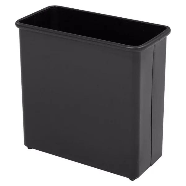 Safco 7 Gal. Heavy-Duty Steel Fire-Safe Rectangular Trash Can, Black