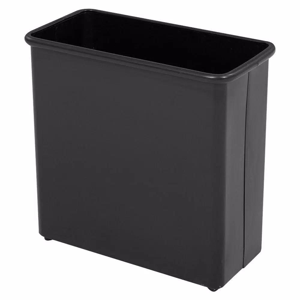 Safco 7 Gal. Heavy-Duty Steel Fire-Safe Rectangular Trash Can, Black