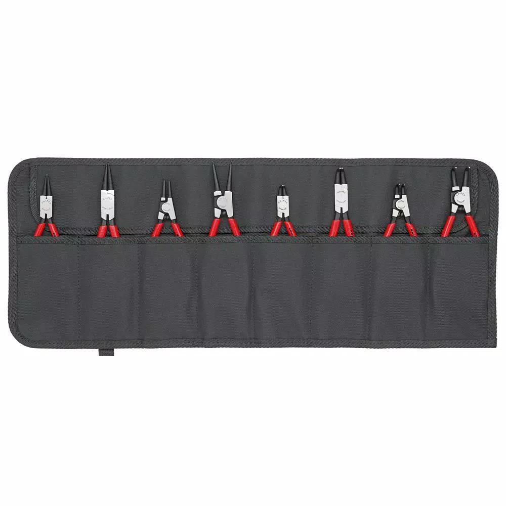 KNIPEX 8-Piece Circlip Pliers Set with Polyester Tool Roll