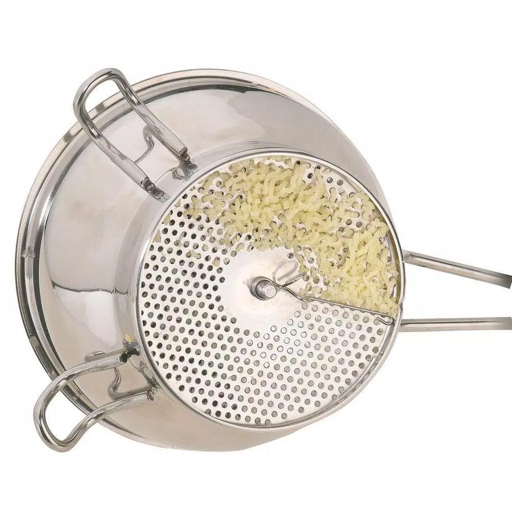 GEFU Stainless Steel Food Mill with 2 Interchangeable Discs and Scraper, 2 Qt.