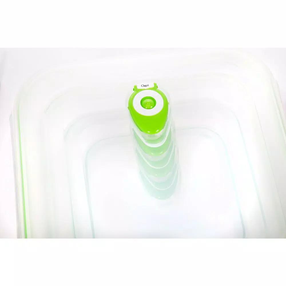Ozeri INSTAVAC Green Earth 8-Piece Food Storage Container Set with Vacuum Seal and Locking Lids