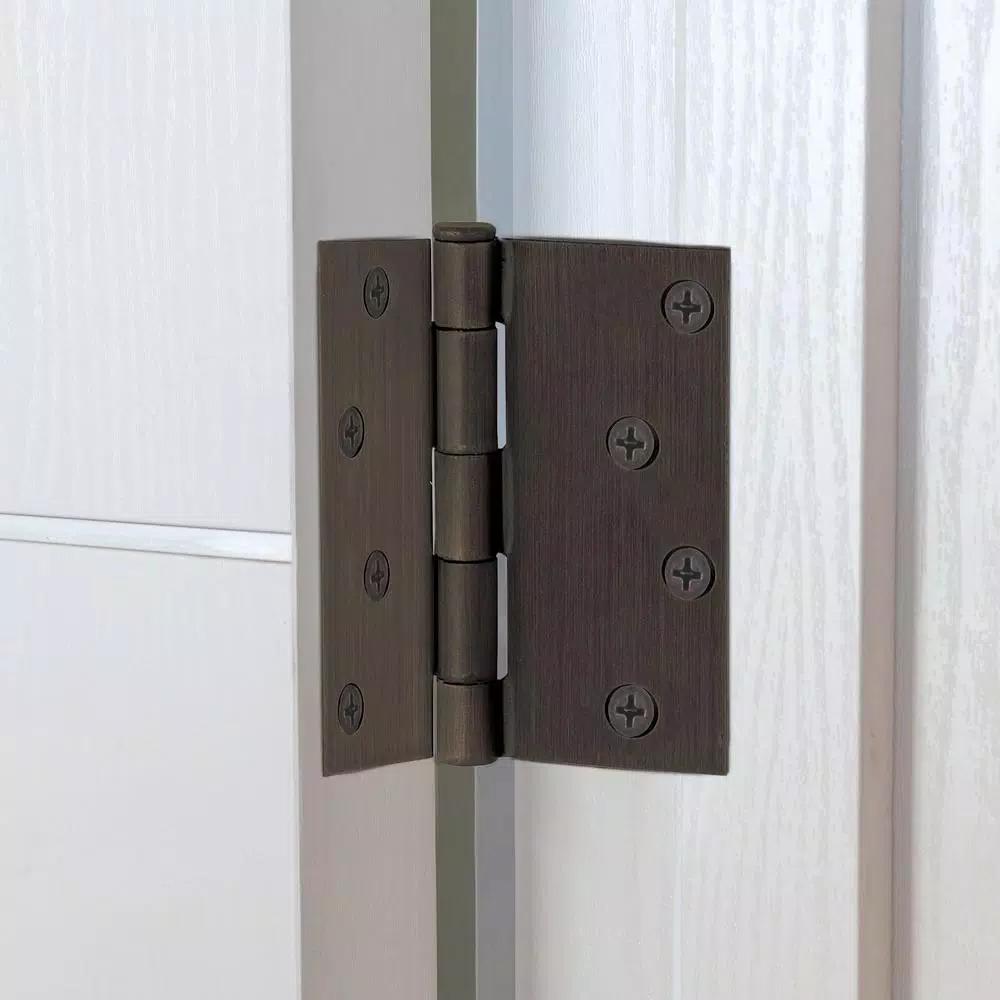 Design House 4 in. Square Corner Door Hinge, Oil Rubbed Bronze, 3-Pack