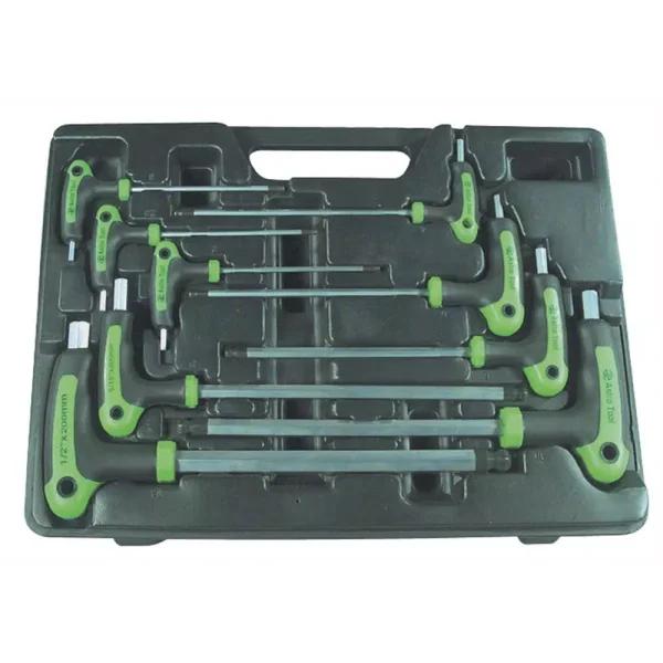 Astro Pneumatic 9-Piece T-Handle Ball Point and Hex Key Wrench Set, SAE, S2 Steel