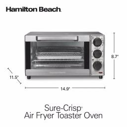 Hamilton Beach Sure-Crisp 4-Slice Air Fryer Toaster Oven, Stainless Steel thumbnail 2