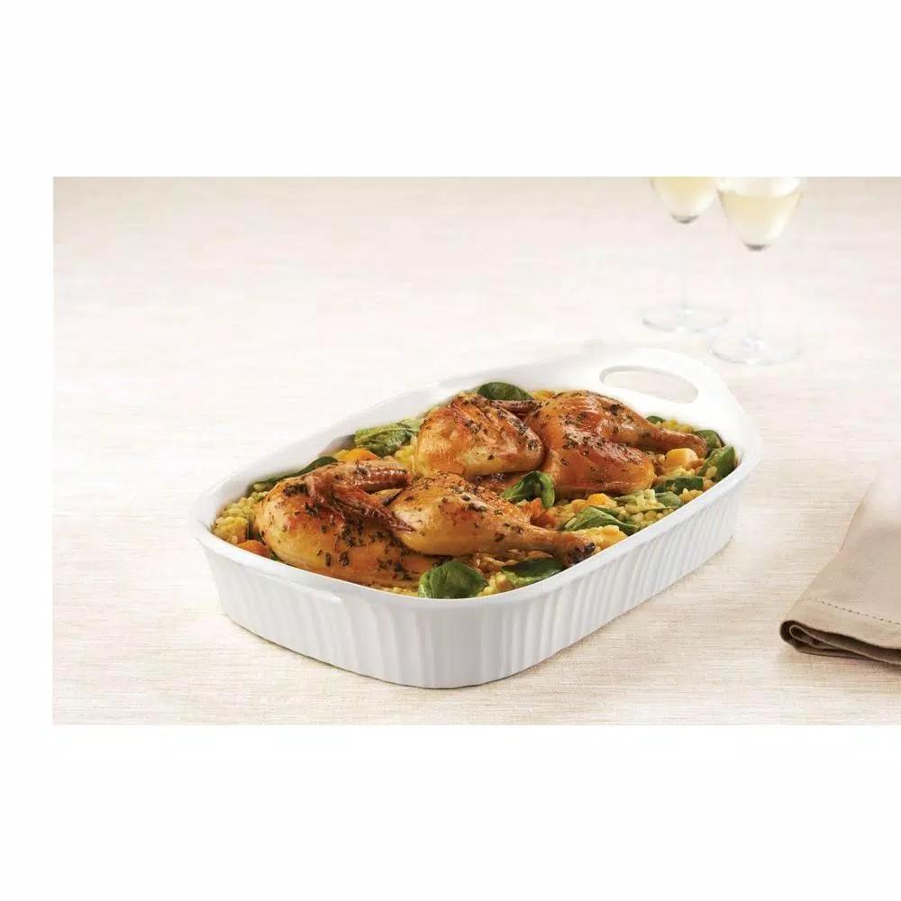 Corningware French White 3-Qt Ceramic Oval Casserole Baker, White