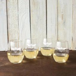 Cathy's Concepts Bee Thankful Stemless Wine Glasses, Set of 4, 21 oz. Hand-Blown Glassware thumbnail 7