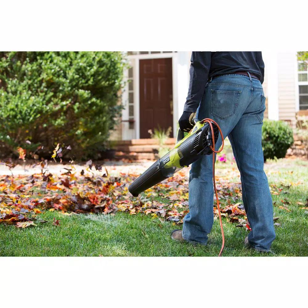 RYOBI 8 Amp Electric Jet Fan Blower, 135 MPH, 440 CFM, 2-Speed Handheld Leaf Blower (Refurbished)