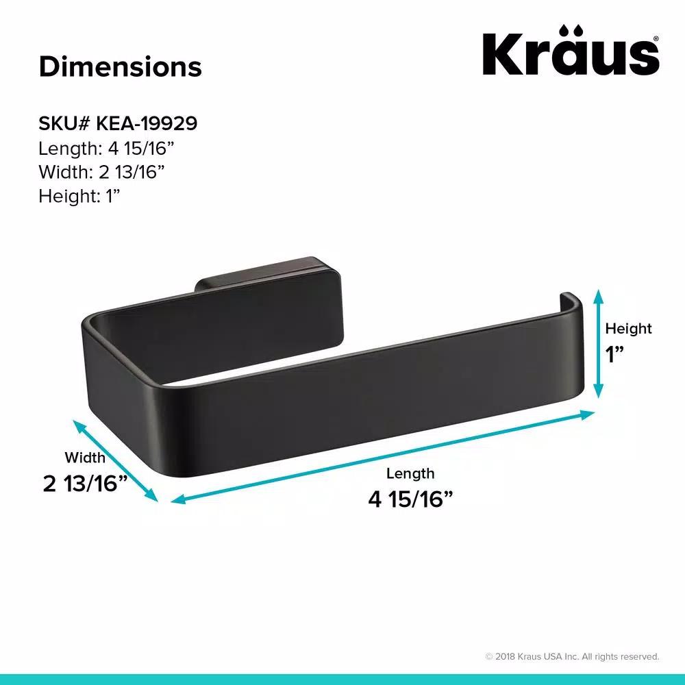 KRAUS Stelios Matte Black Solid Brass Toilet Paper Holder